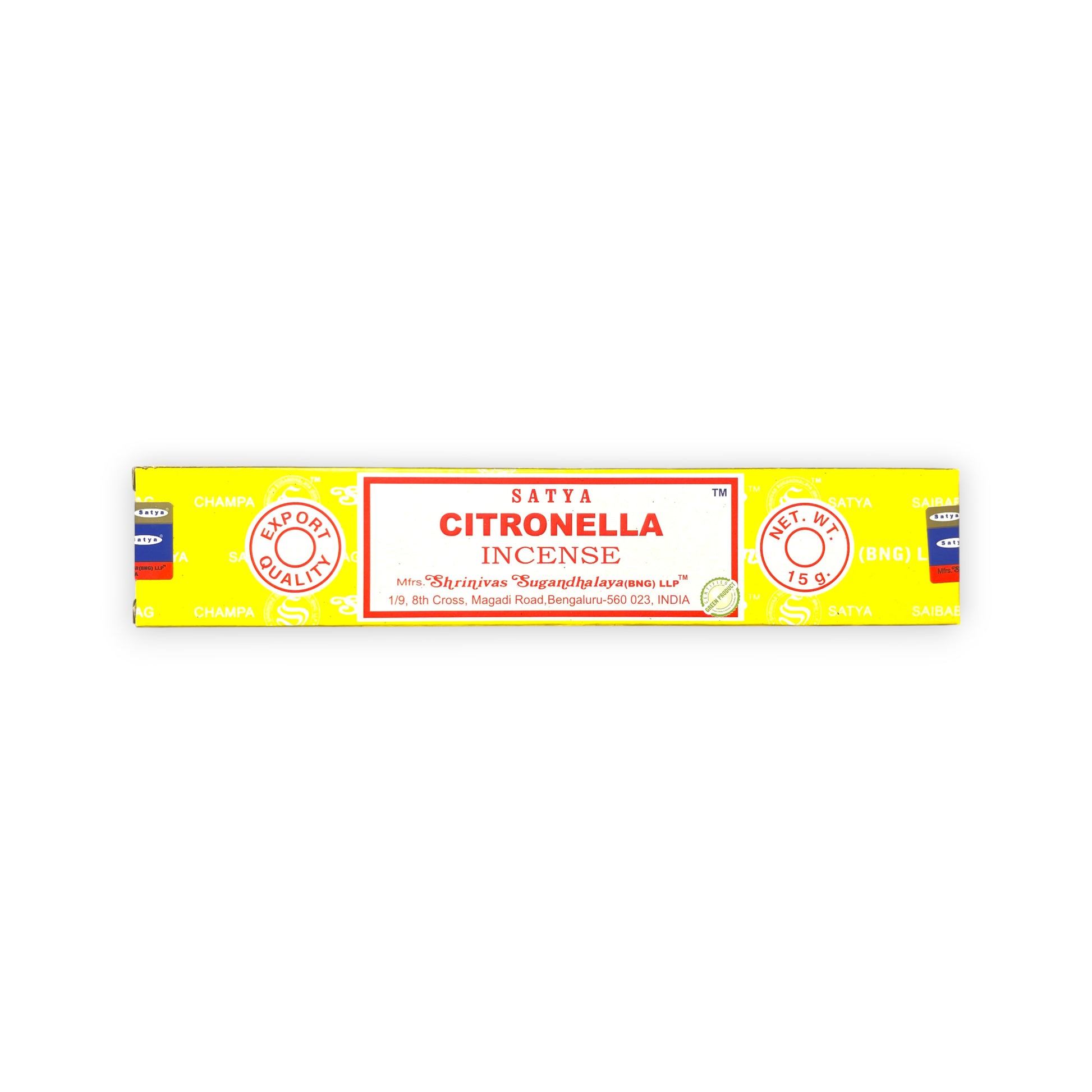 Citronella - Satya Räucherstäbchen 15g front