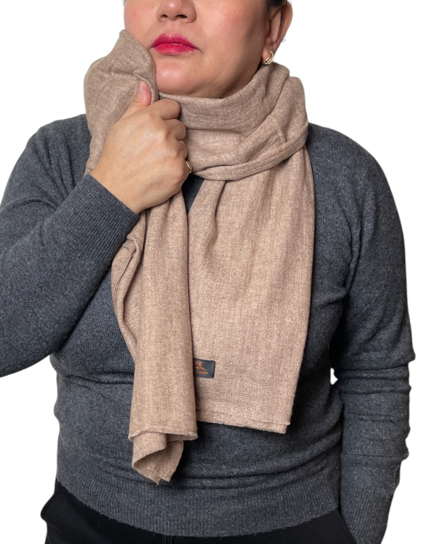 „Desert Sand“  – Handgewebter Kaschmir-Schal aus Nepal Gefühl