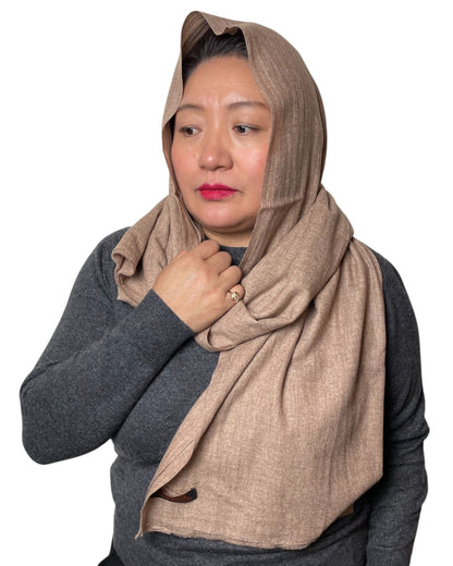 „Desert Sand“  – Handgewebter Kaschmir-Schal aus Nepal Kopftuch