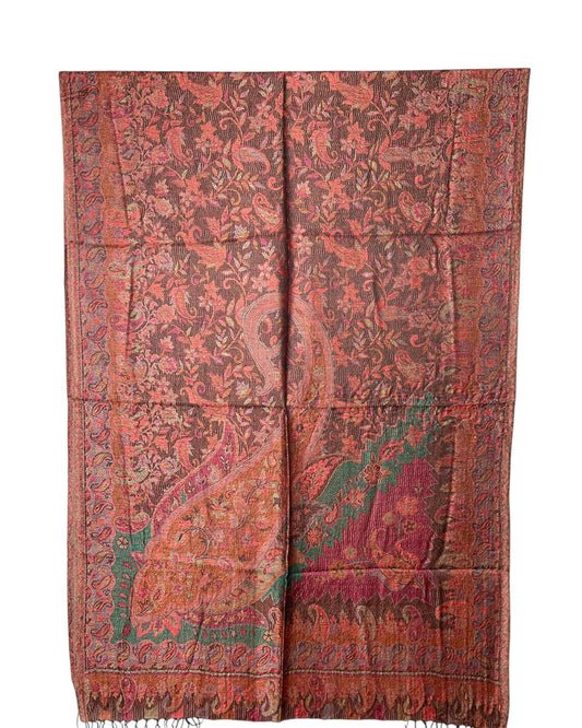 Detail Muster: Jacquard Paisley Muster Rostrot Kupfer