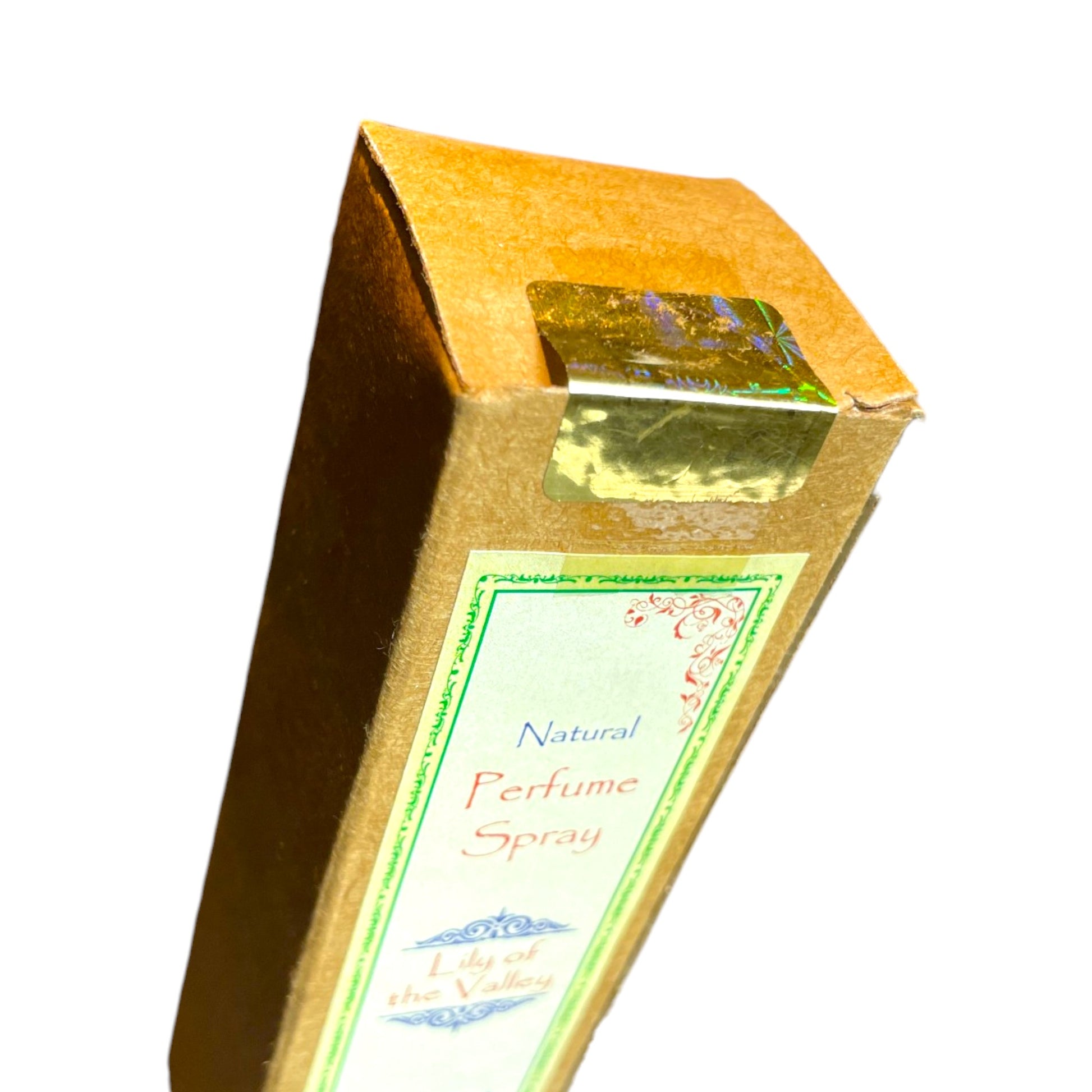 Detailansicht Goldsiegel Verpackung Maigloeckchen Lily of the Valley Parfuem Spray Himalaya Vibes Bern