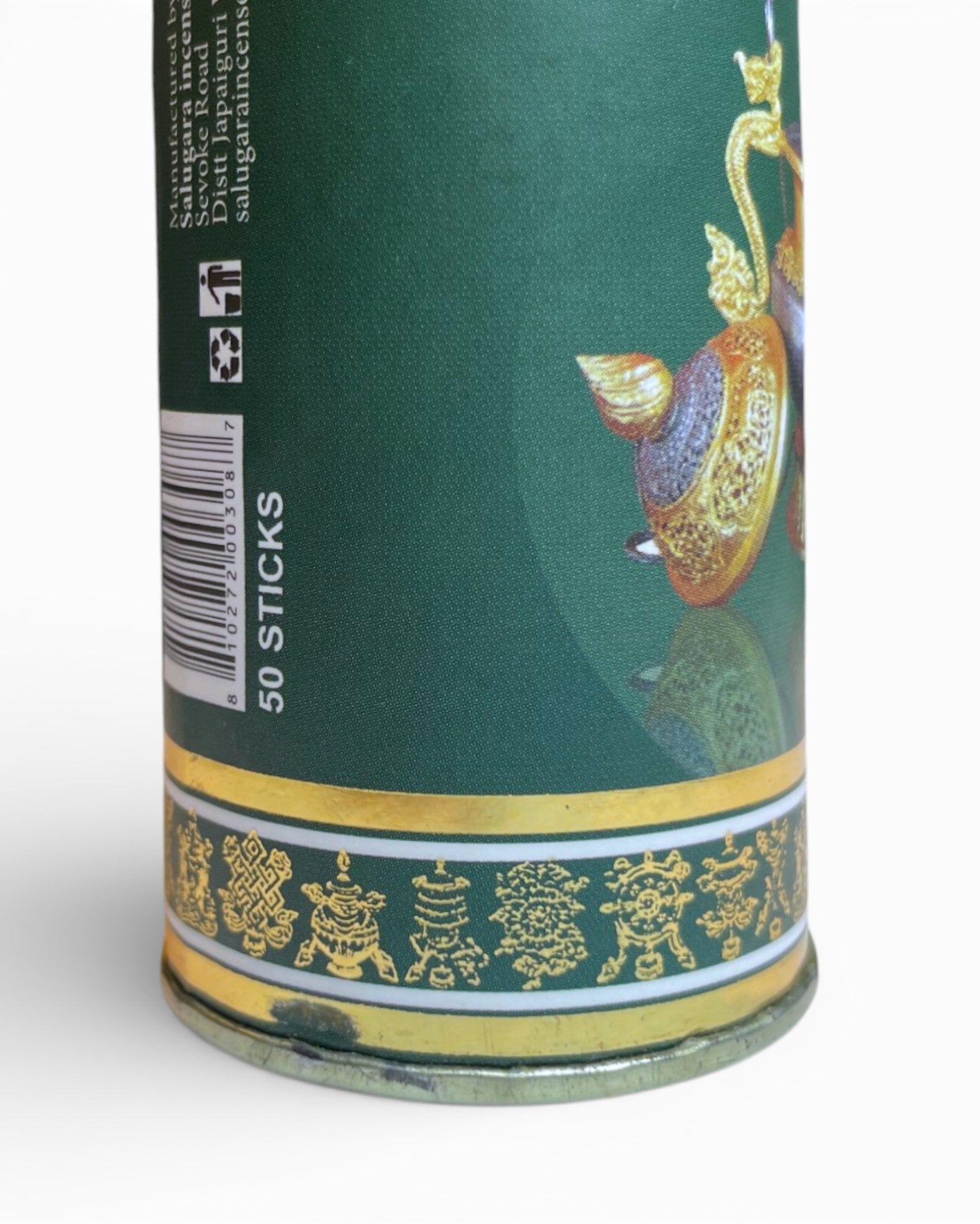 Detailansicht der 50 Raeucherstaebchen Packung mit Barcode - Tibet Laden Schweiz