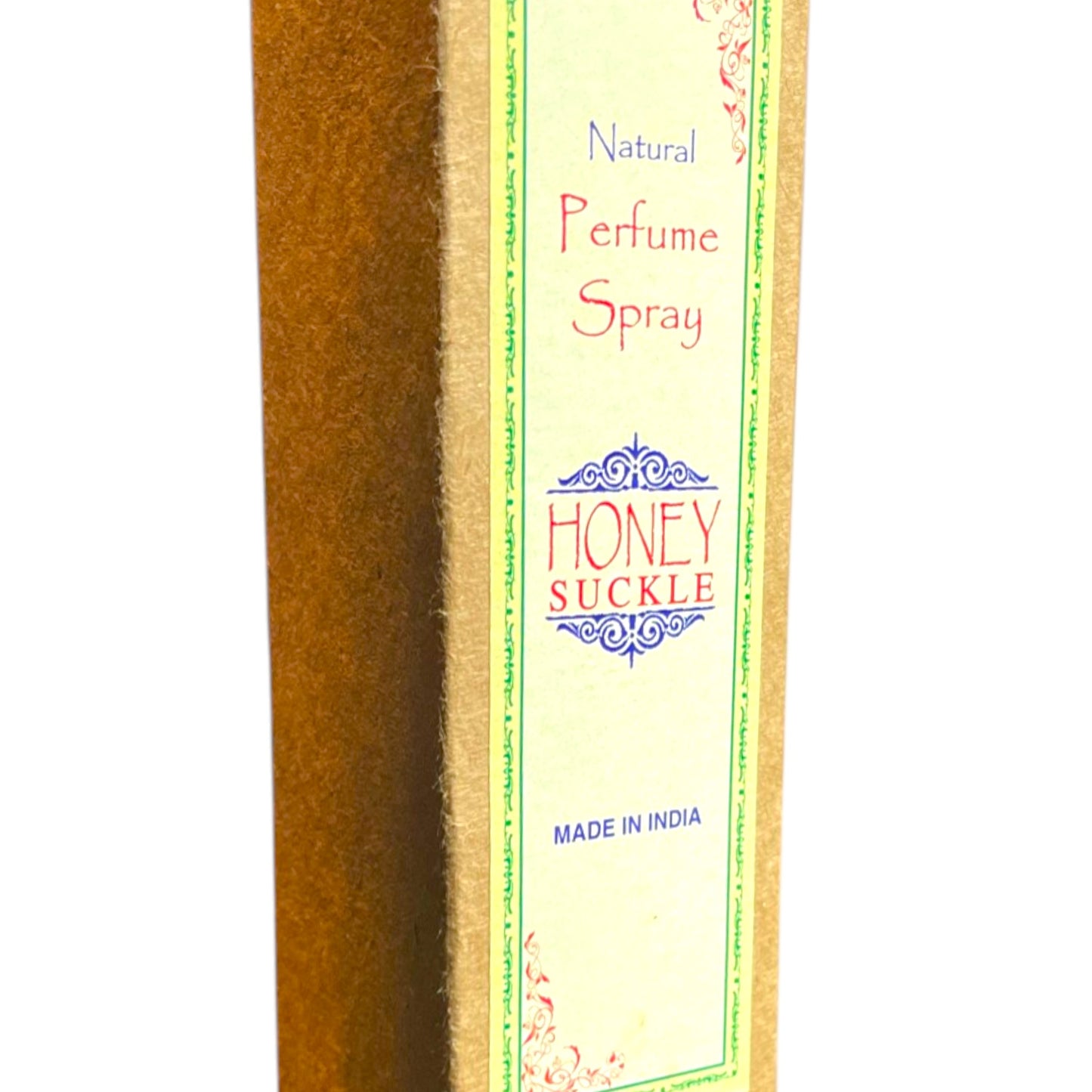 Detailansicht der Verpackung Geissblatt Honey Suckle Natural Perfume Spray Made in India