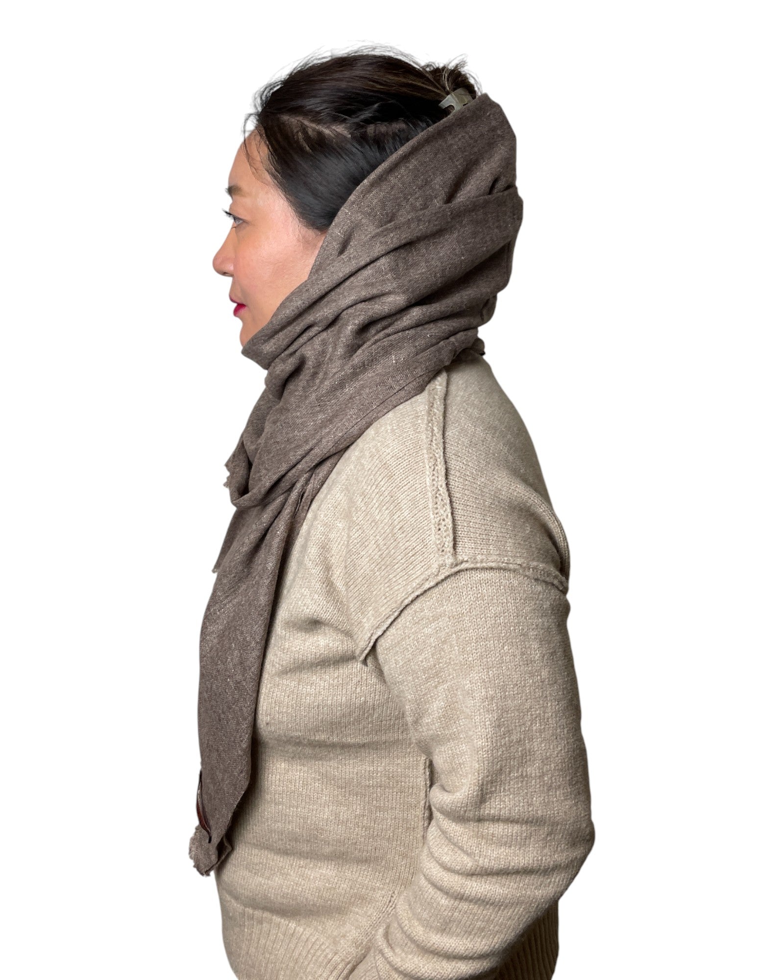„Earth Whisper“ – Handgewebter Kaschmir-Schal aus Nepal Kopftuch