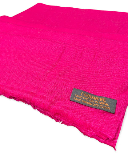 „Electric Fuchsia“ – Reiner Kaschmir Schal handgemacht Cashmere
