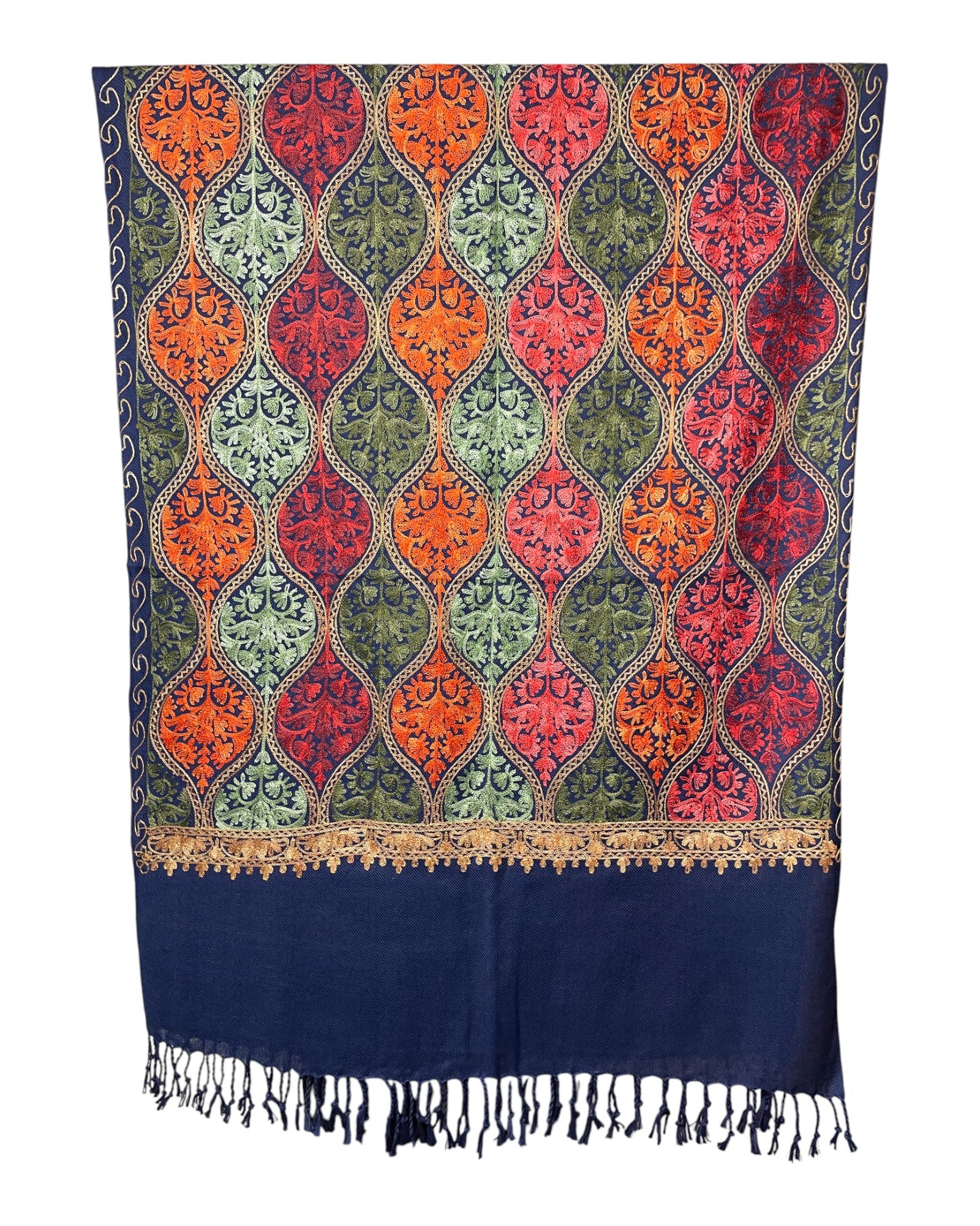 Feine Köperbindung Baumwolle-Viskose Schal Navy