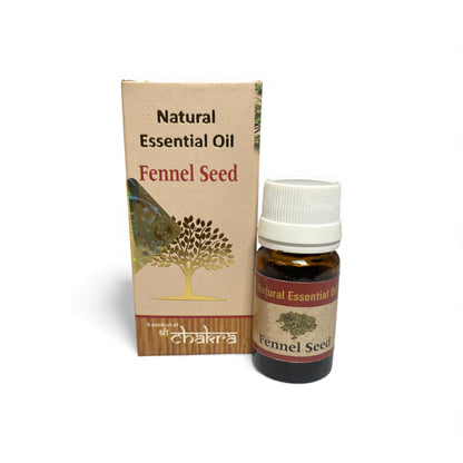 Fenchel – Chakra Natürliches ätherisches Öl 10 ml mit Flasche und Verpackung zusammen im Alltag, Himalaya Vibes Onlineshop