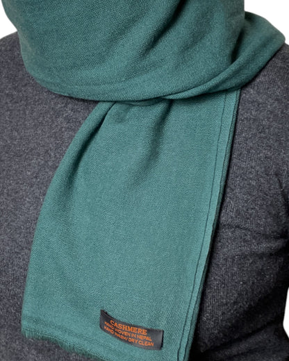 „Forest Depth“ – Handgewebter Kaschmir-Schal aus Nepal Stoff