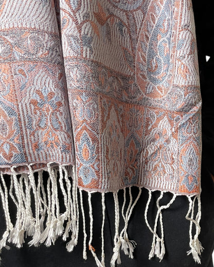 Fransen Detail: Helle Fransen Seide Viskose Schal