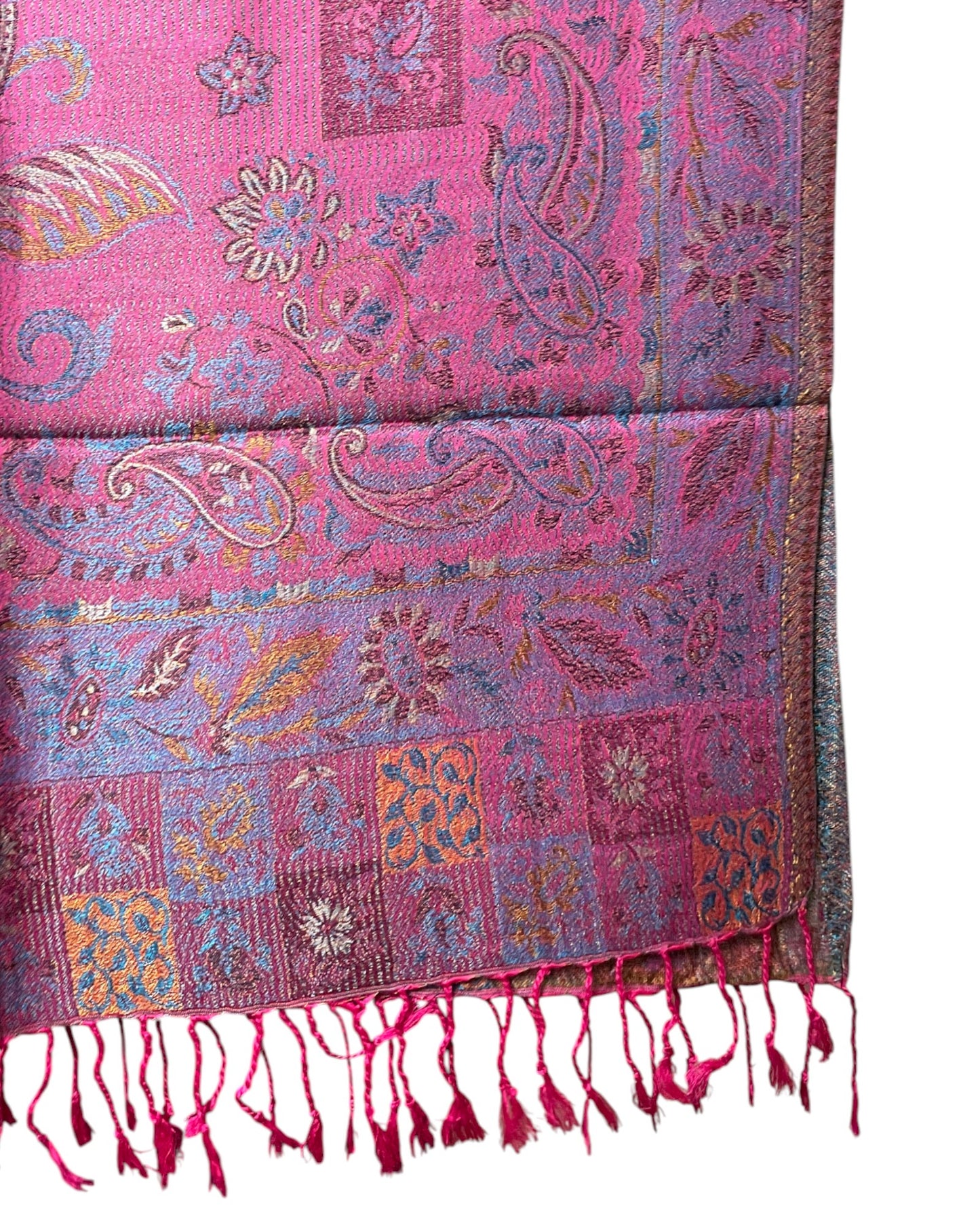 Fransen Detail: Pinke Fransen Seide Viskose Schal