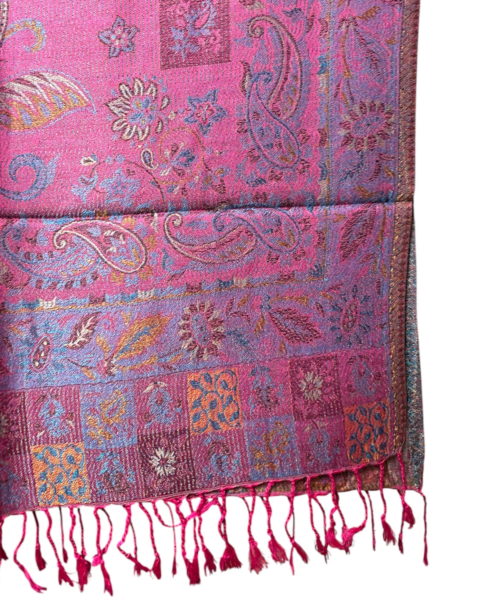 Fransen Detail: Pinke Fransen Seide Viskose Schal