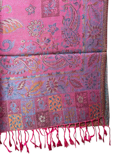 Fransen Detail: Pinke Fransen Seide Viskose Schal