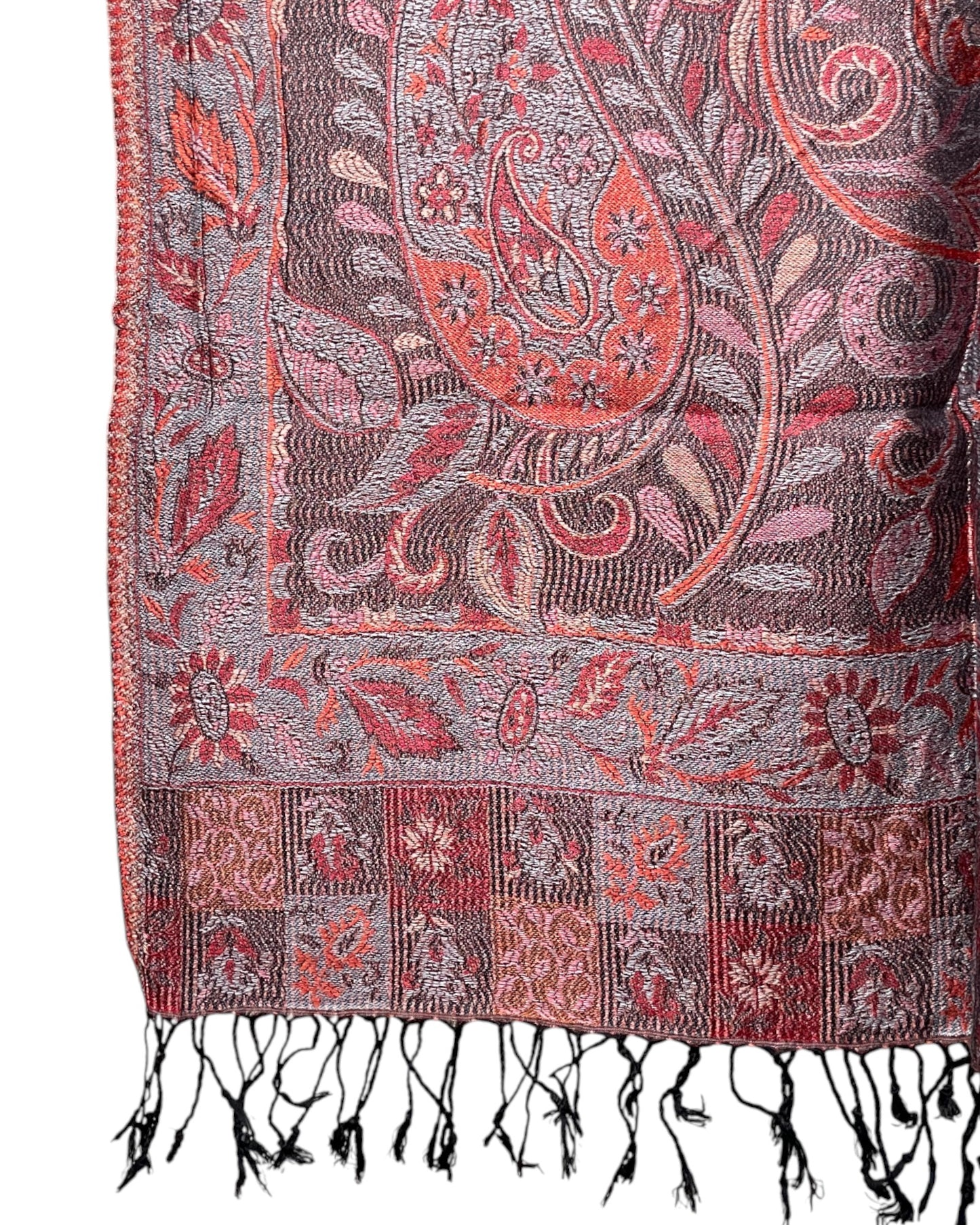 Fransen Detail: Schwarze Fransen Seide Viskose Schal