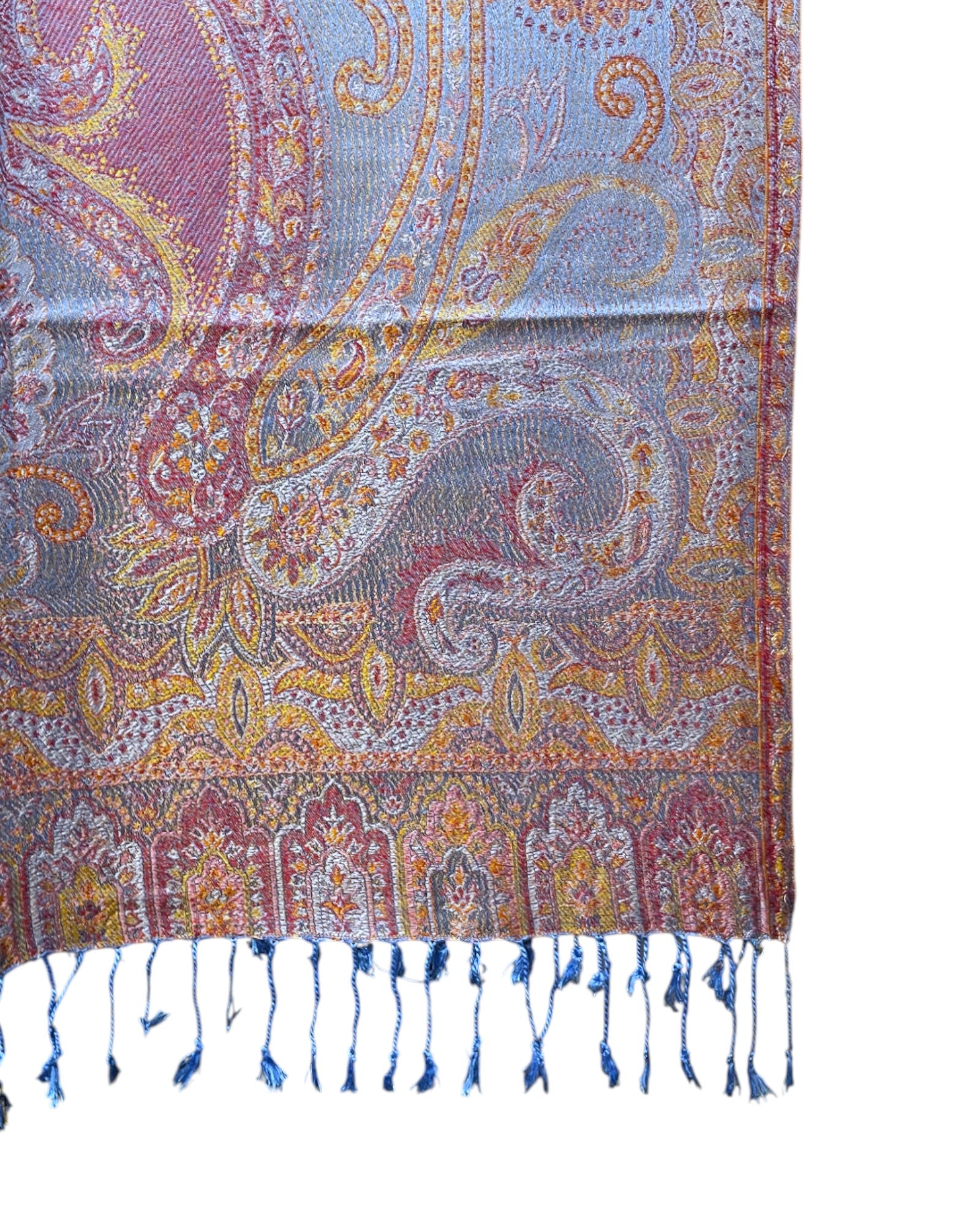 Getragen: Unisex Paisley Schal Damen Herren Hellblau