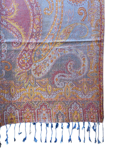 Getragen: Unisex Paisley Schal Damen Herren Hellblau