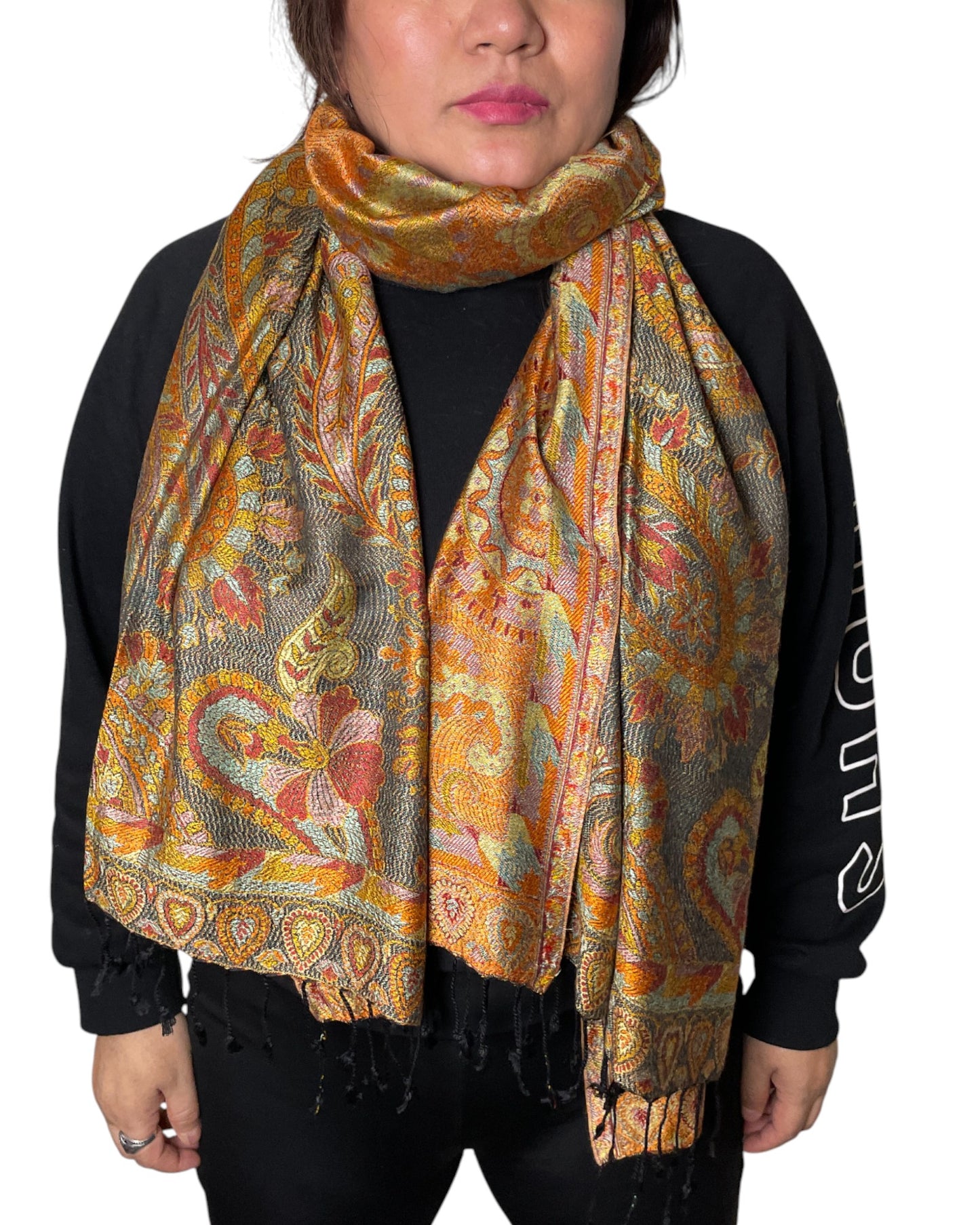 Getragen: Unisex Paisley Schal Damen Herren Indien