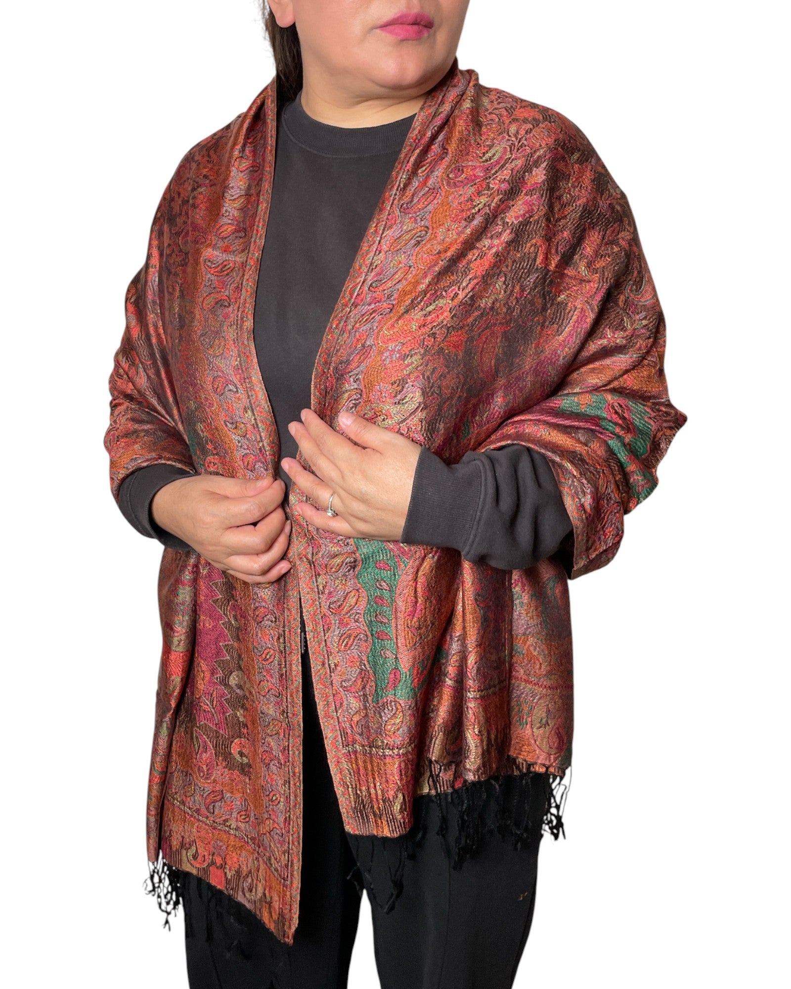 Getragen: Unisex Paisley Schal Stola Herbst