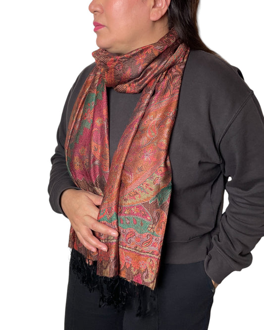 Hauptbild: Autumn Ember Paisley Schal Seide Viskose