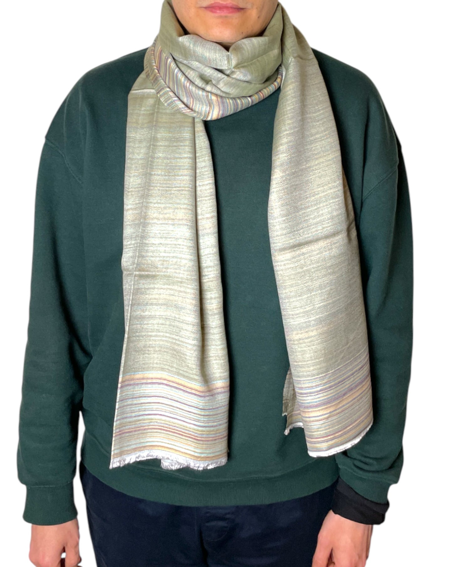 Hauptbild: Olive Silver Whisper Unisex Wende Viskoseschal
