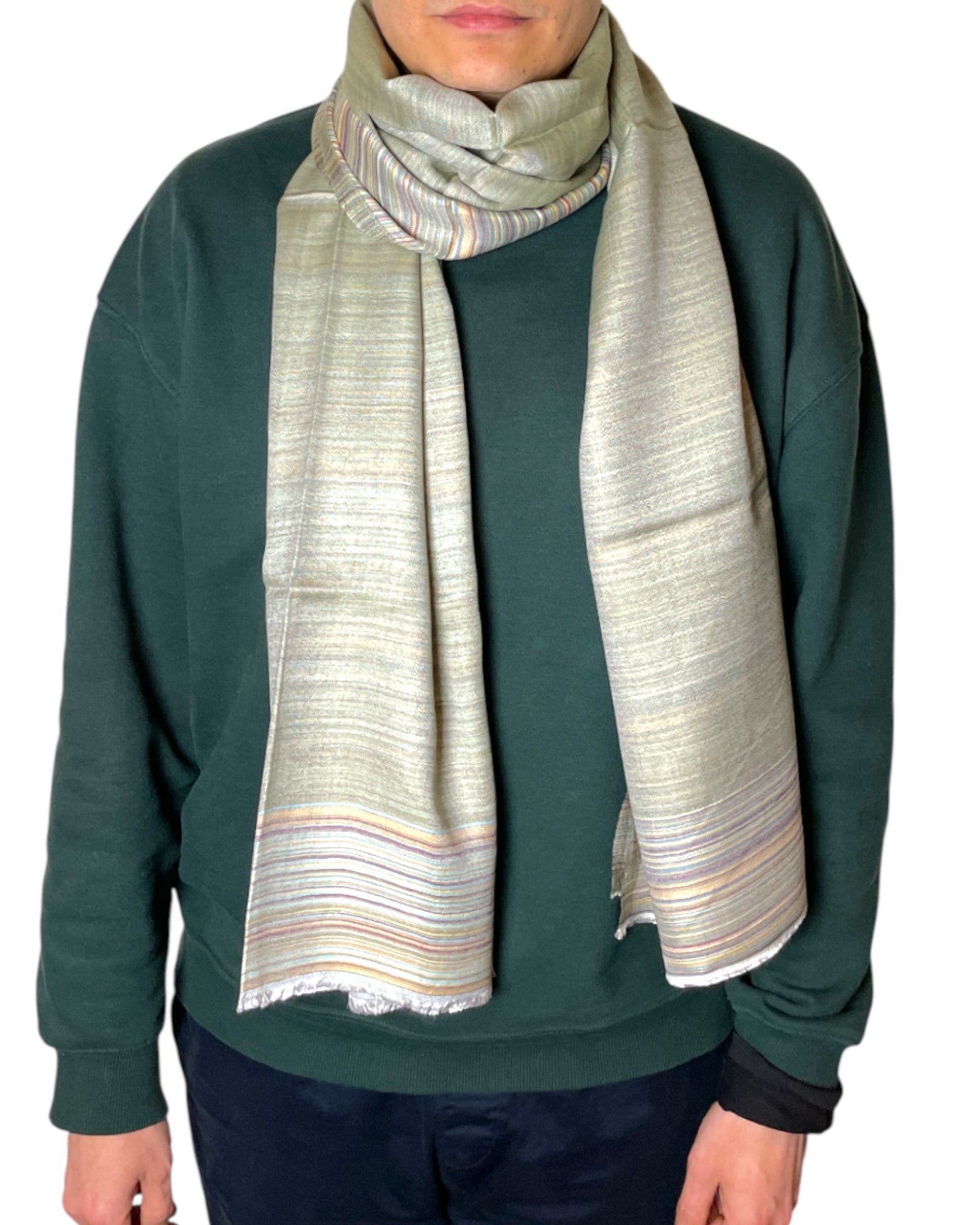 Hauptbild: Olive Silver Whisper Unisex Wende Viskoseschal
