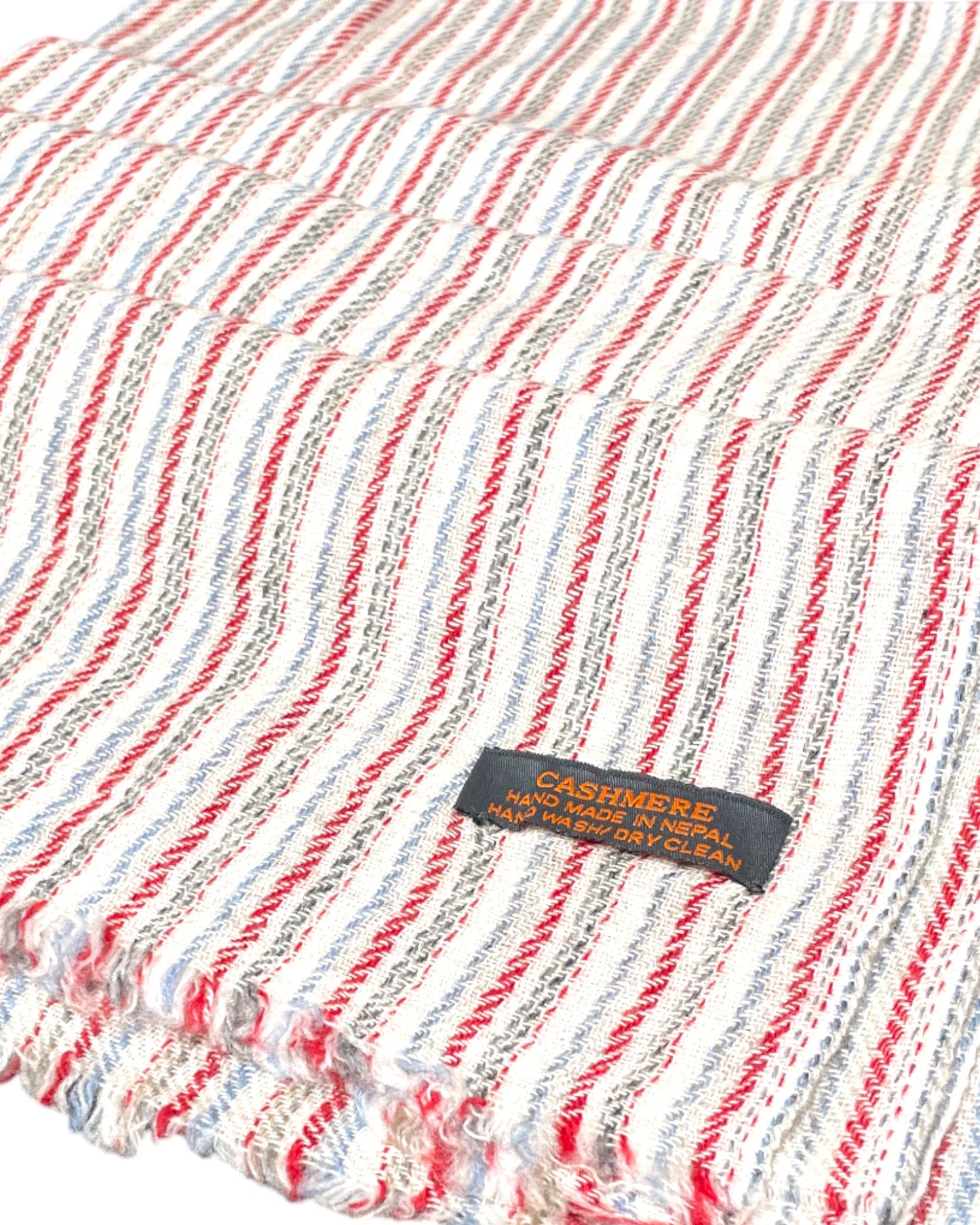 „Heritage Stripes“ – Handgewebter Kaschmir-Schal aus Nepal Label