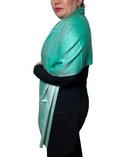 Original Seidenschal aus Indien in Smaragdgrün – Luxuriöses Seidentuch