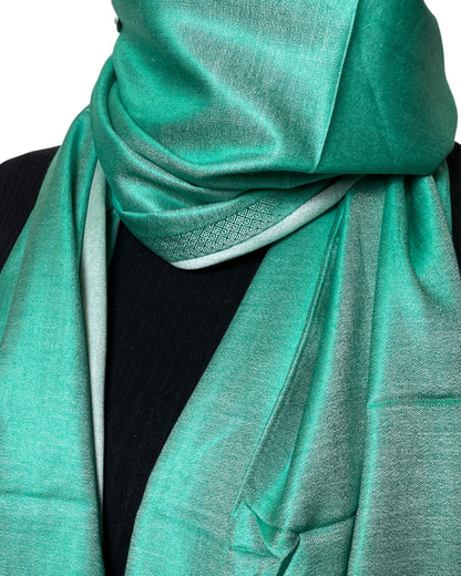 Original Seidenschal aus Indien in Smaragdgrün – Luxuriöses Seidentuch