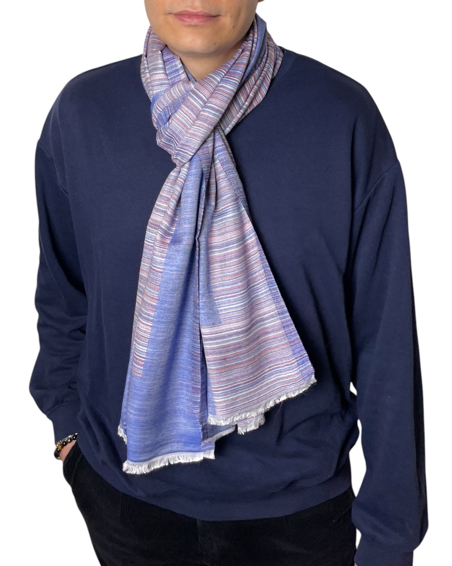 „Lavender Blue Shift“ – Unisex Wende-Viskoseschal