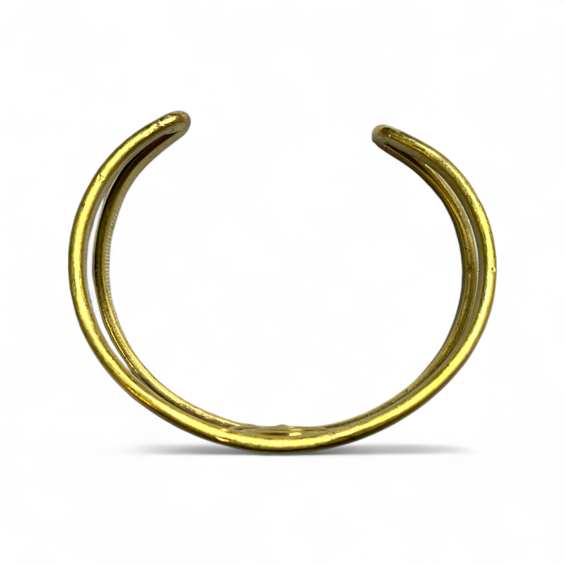Armreif Spirale – Messing Gold / Silber (Ø 7 cm)
