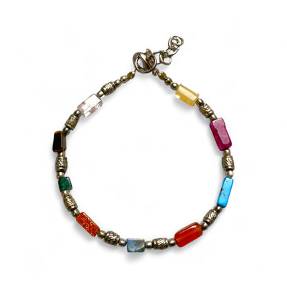 Edelstein-Armbänder – Messing Silber 1