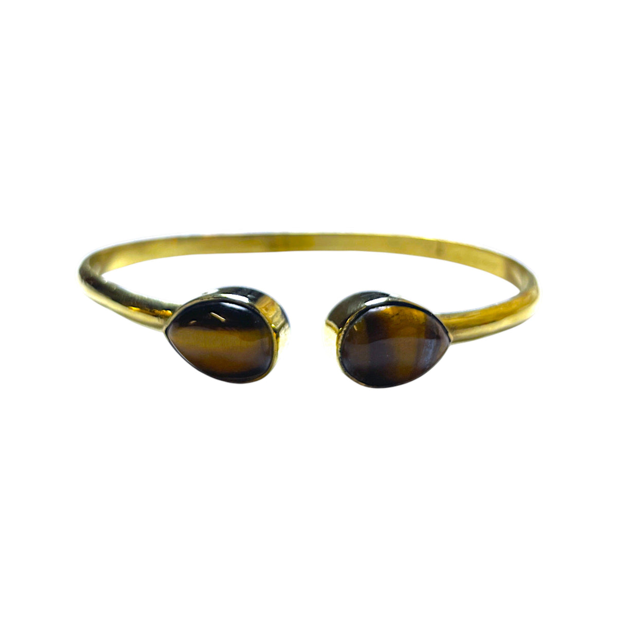 Armreif Stone Drops Messing Gold Braun-Gold – Mut & Konzentration