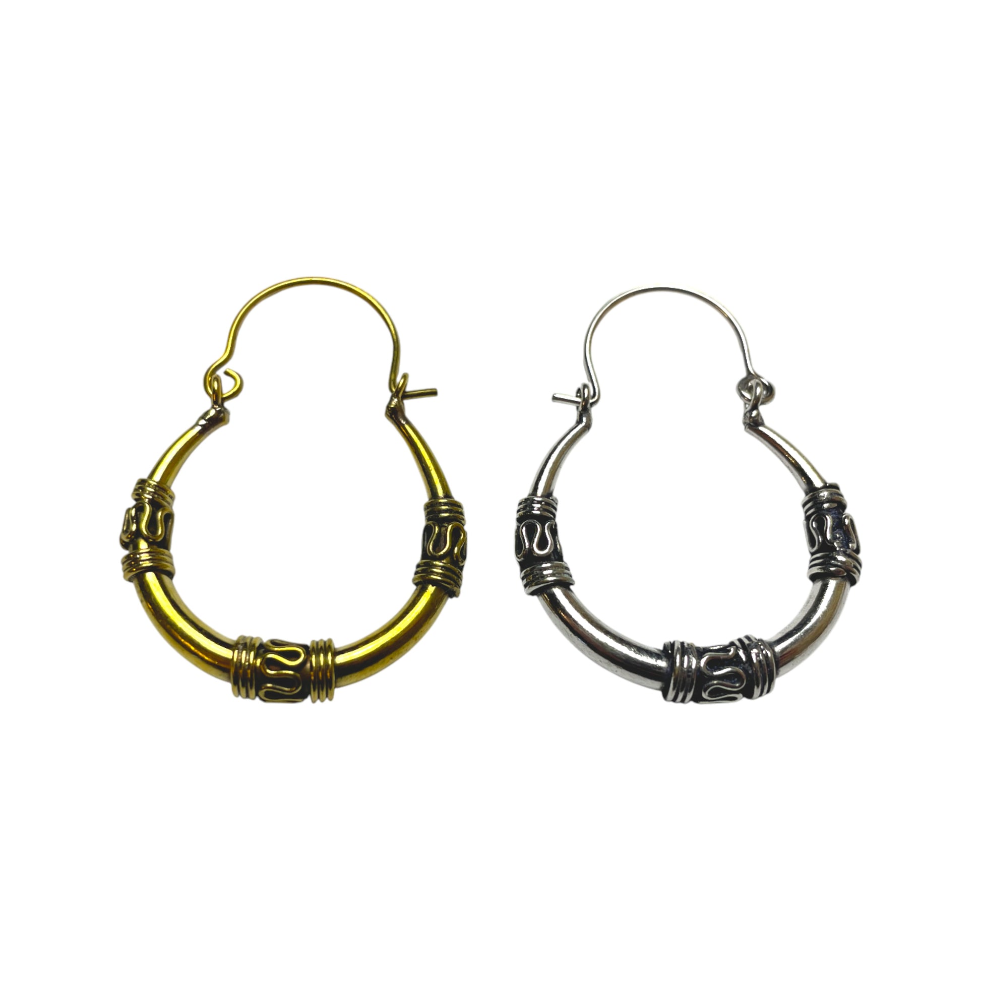 Kreolen mit Zylinder Gravur Ethno Chic & Zeitlos Elegant