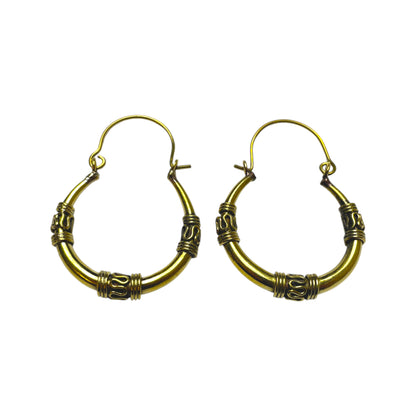 Kreolen mit Zylinder Gravur Ethno Chic & Zeitlos Elegant