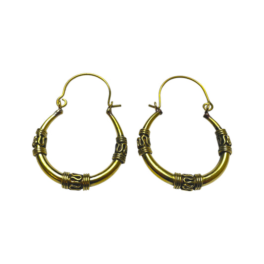 Kreolen mit Zylinder Gravur Ethno Chic & Zeitlos Elegant