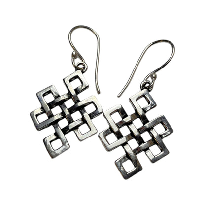 Hängeohrringe Endloser Knoten Spirituell, Elegant & Zeitlos