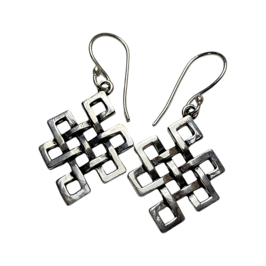 Hängeohrringe Endloser Knoten Spirituell, Elegant & Zeitlos