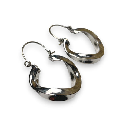 Silber Kreolen Twist Moderne, gedrehte Kreolen mit elegantem Glanz