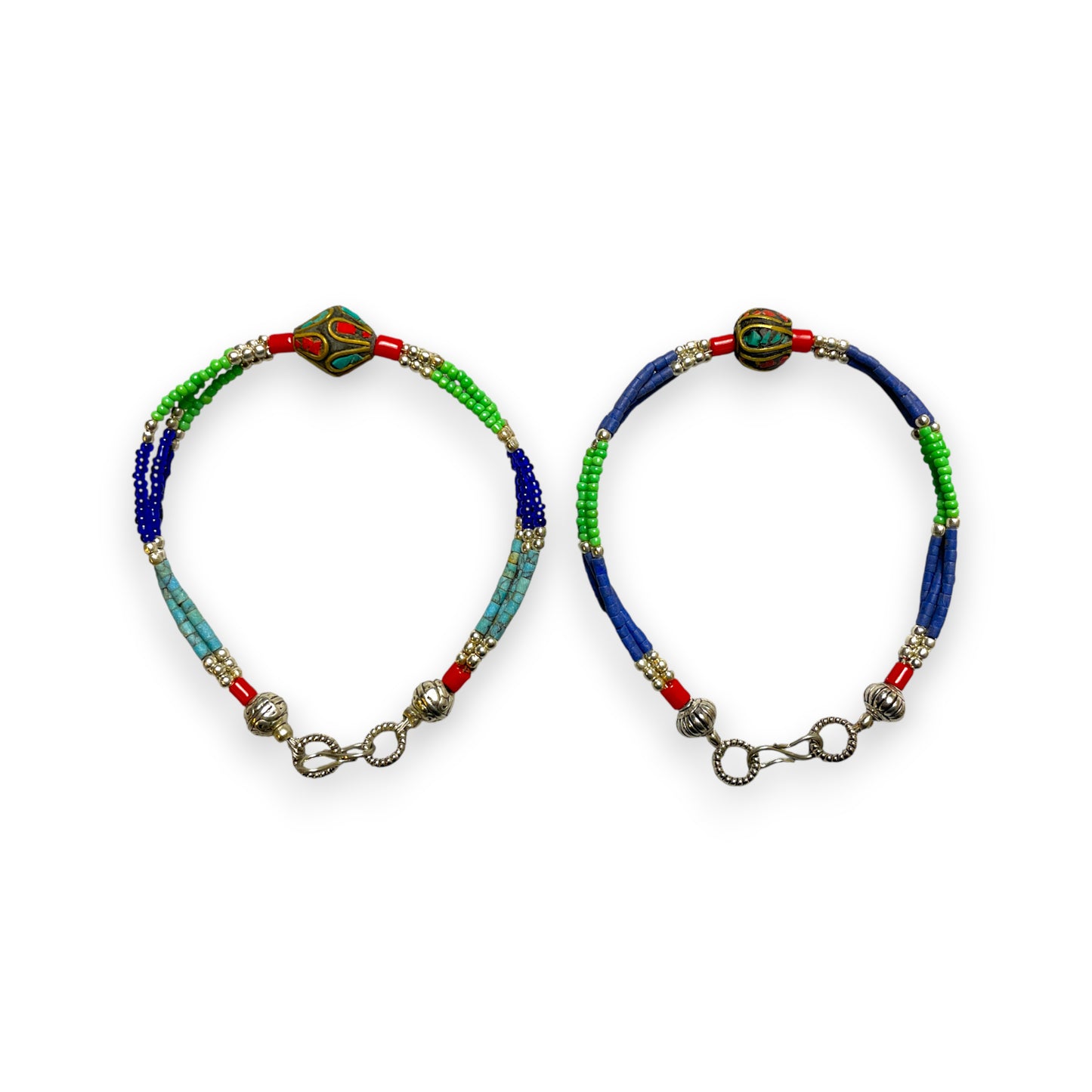 Tibet Armband & Fusskette Perlenband 21 cm Handgefertigt