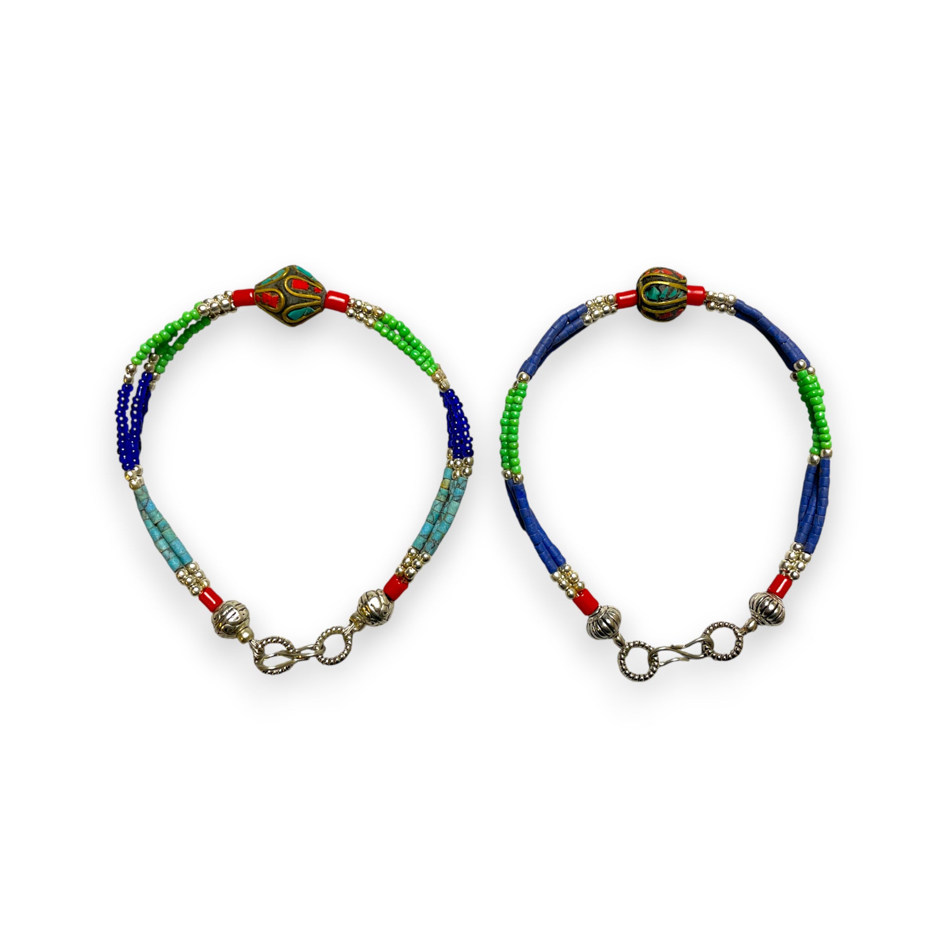 Tibet Armband & Fusskette Perlenband 21 cm Handgefertigt