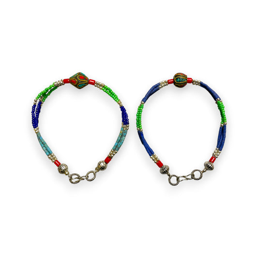 Tibet Armband & Fusskette Perlenband 21 cm Handgefertigt