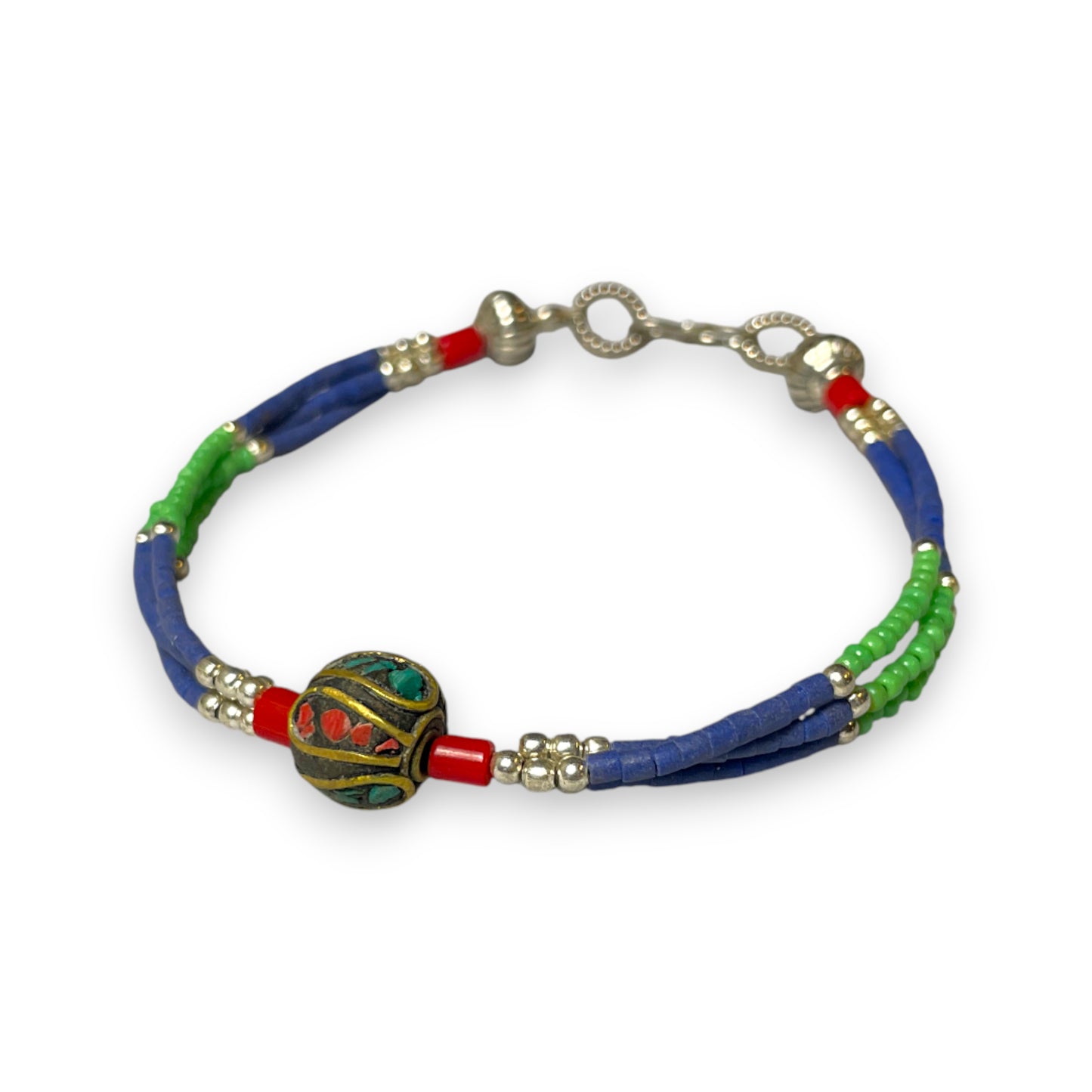 Tibet Armband & Fusskette Perlenband 21 cm Handgefertigt