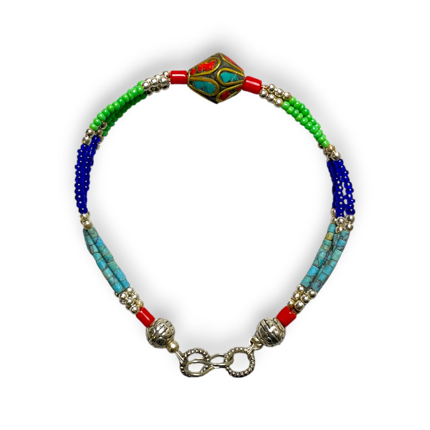 Tibet Armband & Fusskette Perlenband 21 cm Handgefertigt