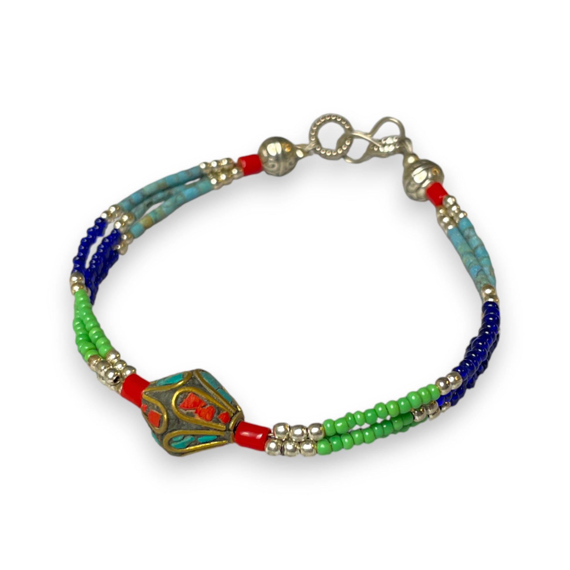 Tibet Armband & Fusskette Perlenband 21 cm Handgefertigt