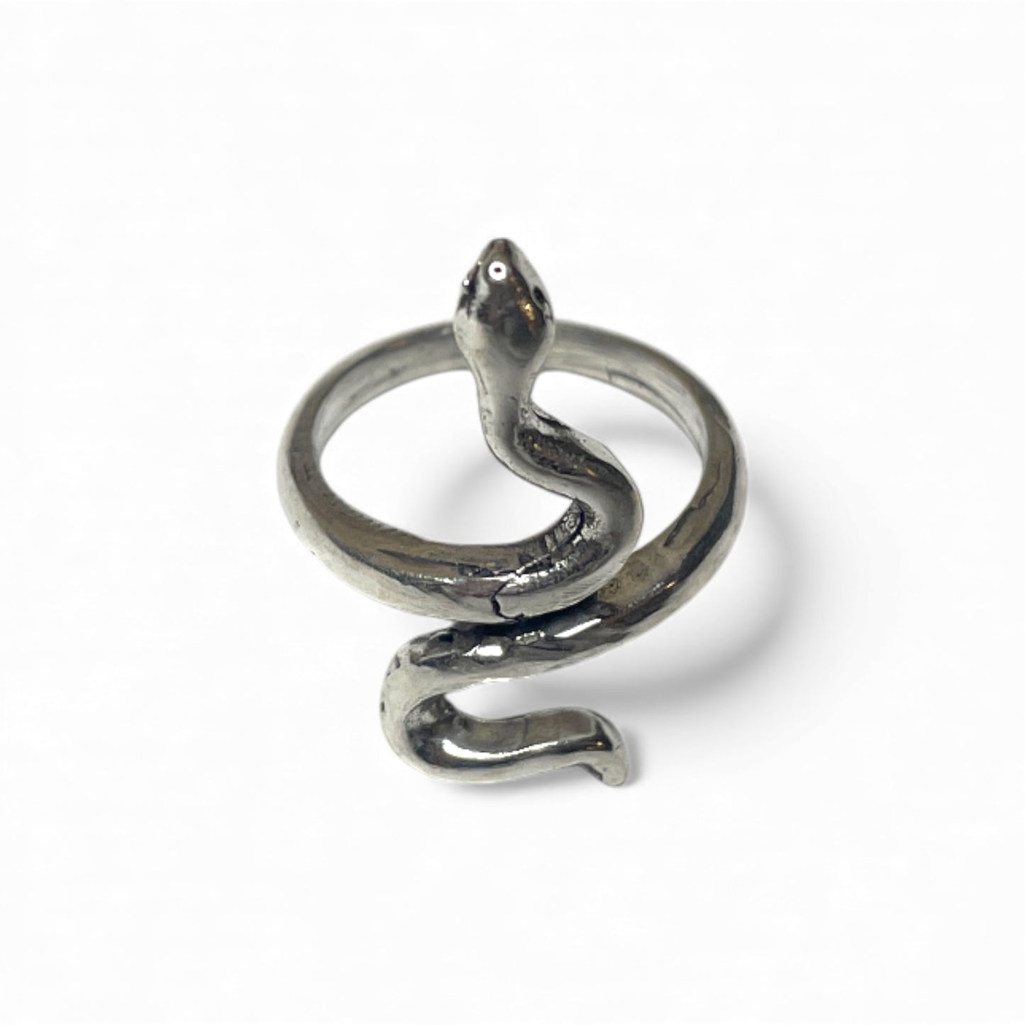 Silberfarbener Snake Ring im Antik Silber Look (2 Modelle)