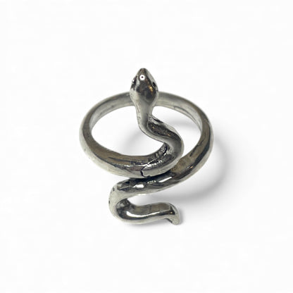Silberfarbener Snake Ring im Antik Silber Look (2 Modelle)