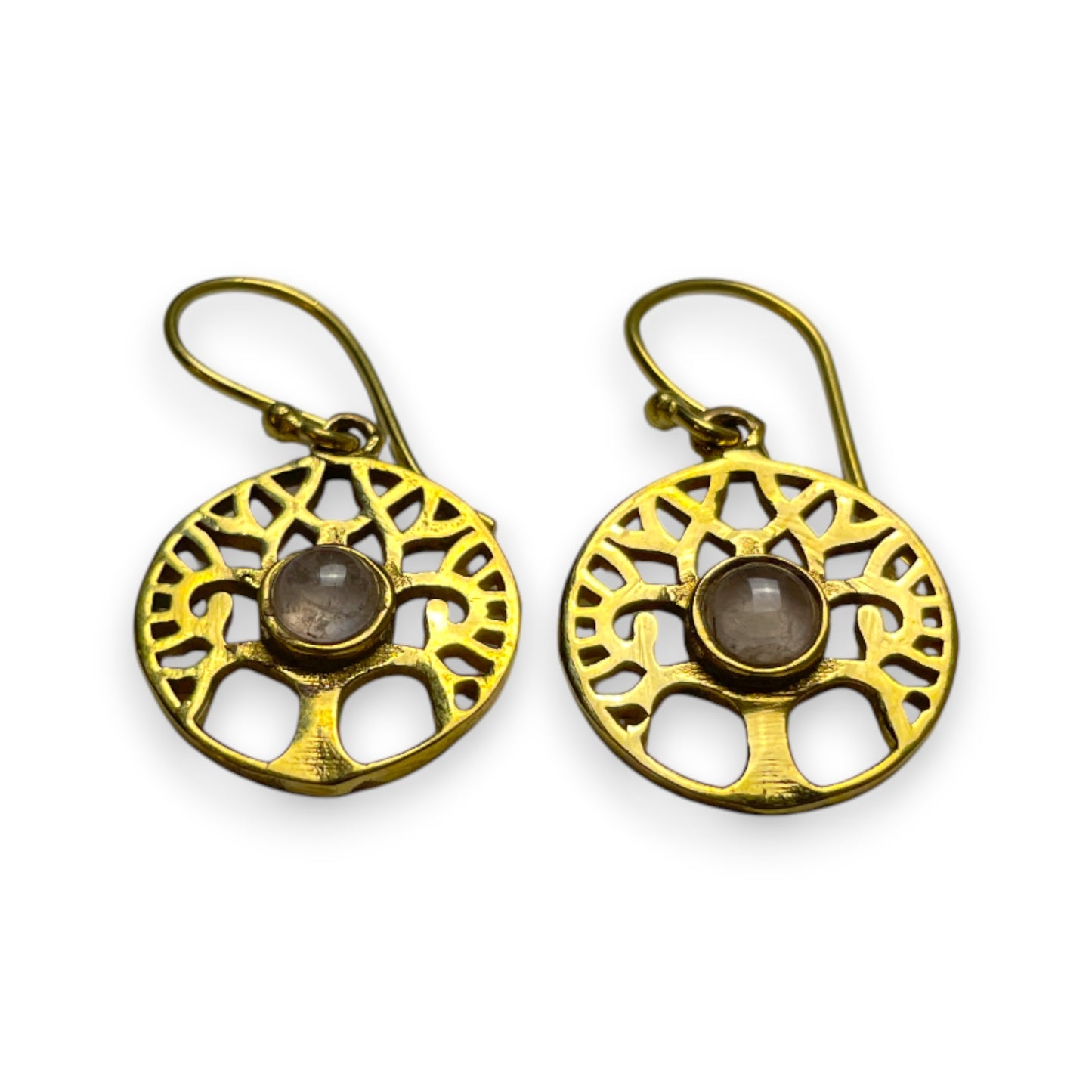 Baum des Lebens Ohrringe mit Edelsteinen, 30 mm