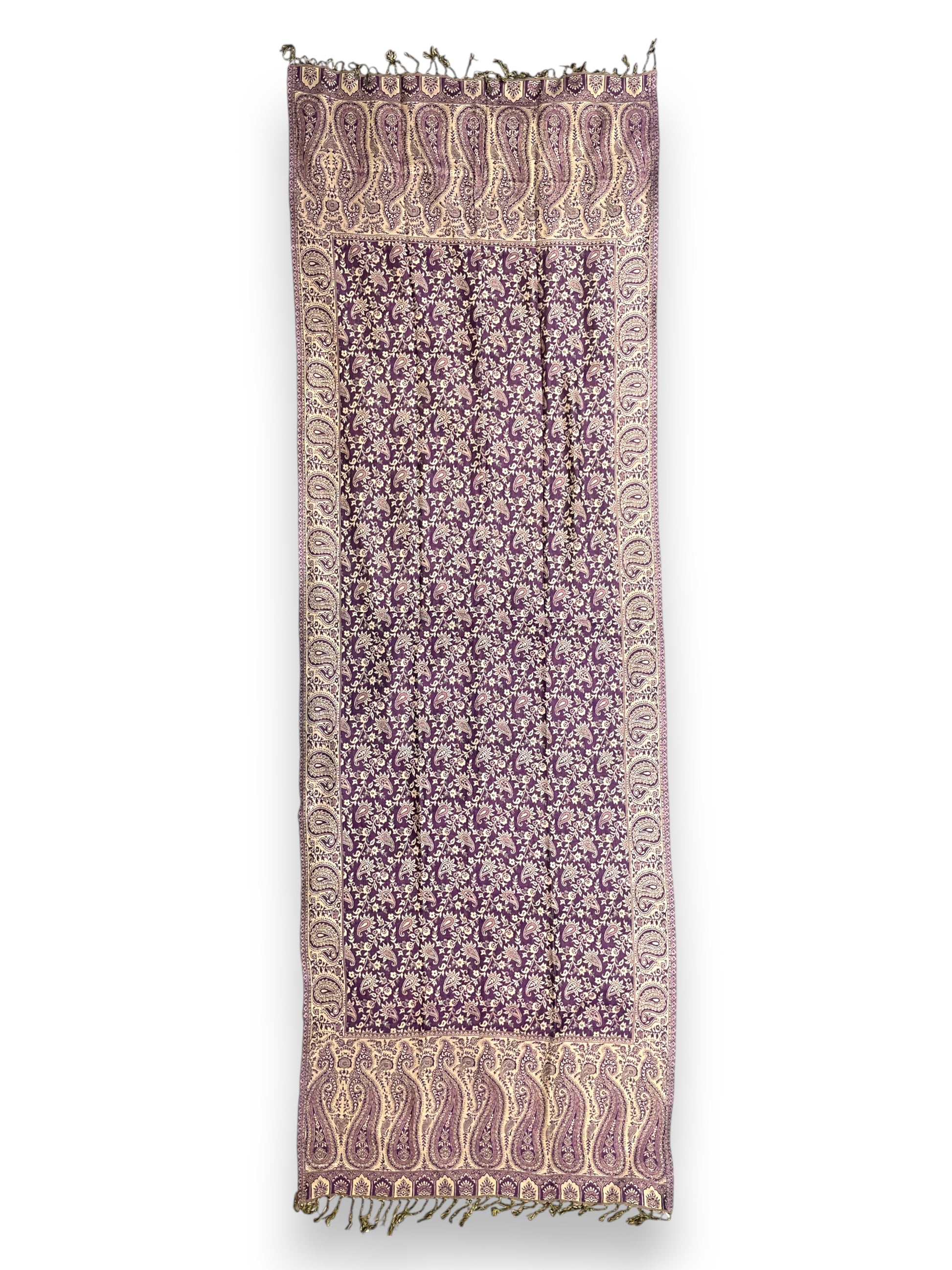 Indischer Paisley Muster Schal Violett & Beige