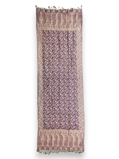 Indischer Paisley Muster Schal Violett & Beige