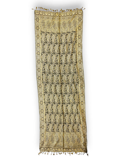 Indischer Paisley Muster Schal Schwarz & Gold