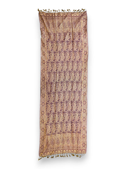 Indischer Paisley Muster Schal Burgund & Gold